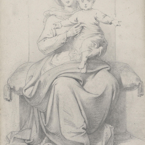 image for: Claudi Lorenzale - Mare de Déu amb el Nen (anvers) / Mare de Déu amb el Nen (revers) - Cap a 1840-1860