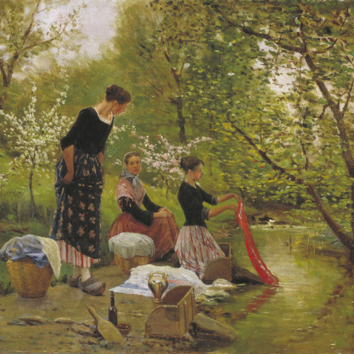 image for: Marià Vayreda - Les bugaderes - 1883