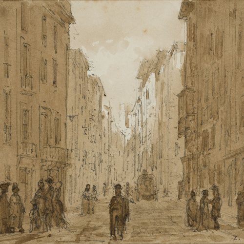 image for: Lluís Rigalt - Carrer de Barcelona - Cap a 1873-1874