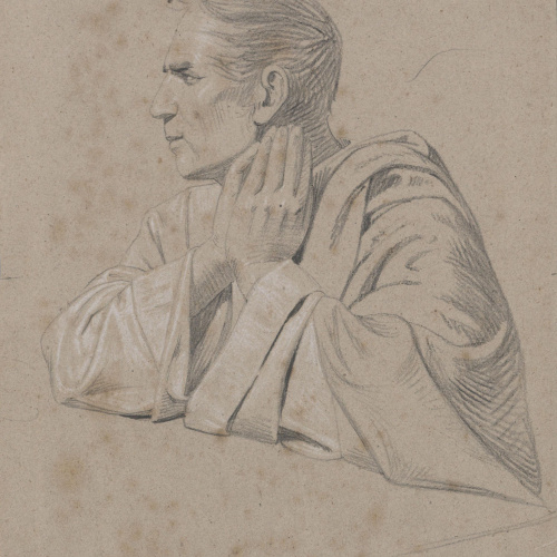 Claudi Lorenzale - Figura masculina - Cap a 1850-1870 image for: Claudi Lorenzale - Figura masculina - Cap a 1850-1870