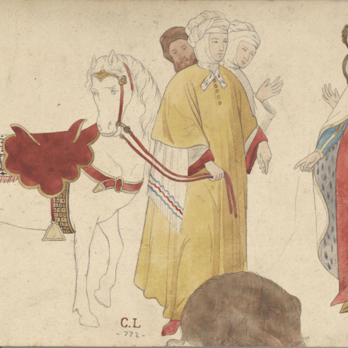 image for: Claudi Lorenzale - Còpia d&#039;una pintura mural - Cap a 1840-1850