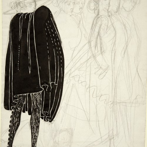 image for: Ismael Smith - Dama amb capa en un passeig (anvers) / Projecte de monument (revers) - Cap a 1908-1910