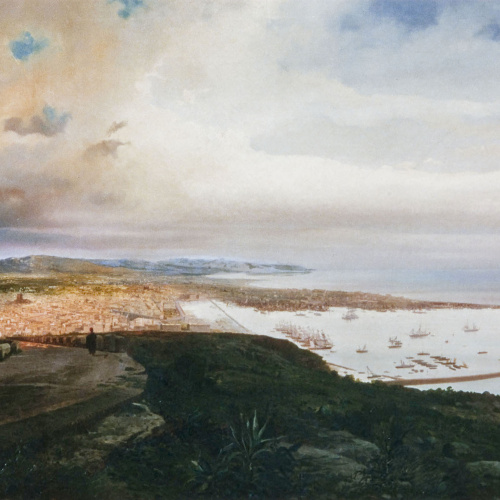 image for: Achille Battistuzzi - Vista panoràmica de Barcelona - Cap a 1870-1876