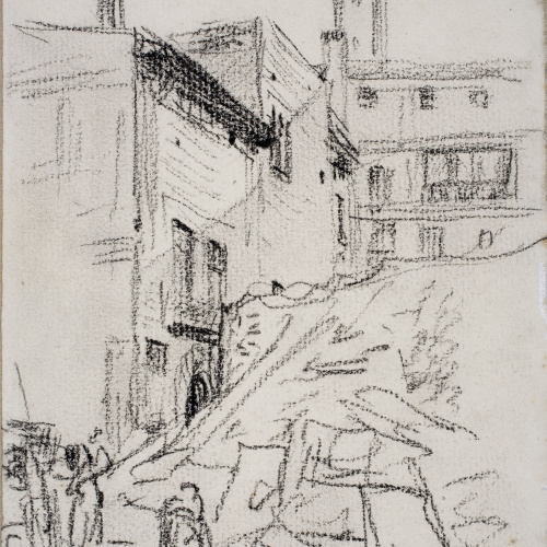 image for: Dionís Baixeras - El carrer de Basea en estat d'enderroc - Cap a 1908