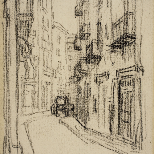 image for: Dionís Baixeras - Plaça de l'Oli i carrer de Graciamat - Cap a 1908