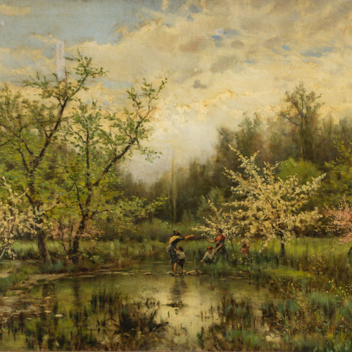 image for: Joaquim Vayreda - Flors d&#039;abril - 1881