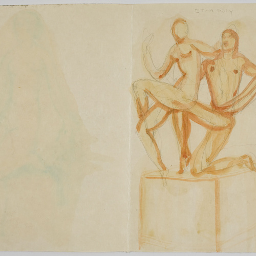 image for: Ismael Smith - Projecte escultòric (anvers) / Projecte escultòric «Eternity» (revers) - Cap a 1922-1924 [1]