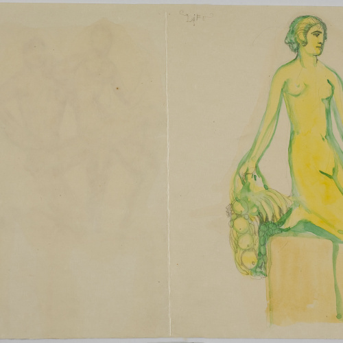 image for: Ismael Smith - Projecte escultòric (anvers) / Projecte escultòric «Eternity» (revers) - Cap a 1922-1924