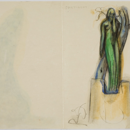 image for: Ismael Smith - Projecte escultòric «Sentiment» (anvers) / Projecte escultòric «Dolor» (revers) - Cap a 1922-1924