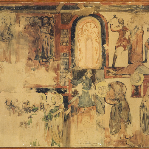 image for: Joan Vallhonrat - Reproducció de les pintures de l&#039;absis sud de Santa Maria de Barberà - 1920