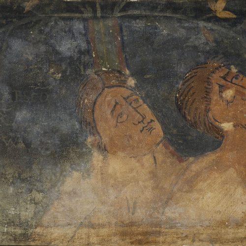 image for: Joan Vallhonrat - Reproducció de les pintures de l&#039;absis de Sant Sadurní d&#039;Osormort. Expulsió d&#039;Adam i Eva del Paradís - 1916