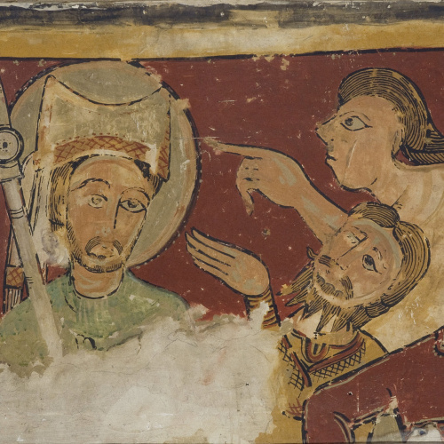 image for: Joan Vallhonrat - Reproducció de les pintures de l&#039;absis de Sant Tomàs Becket de Santa Maria de Terrassa. Fragment del sant bisbe - 1918