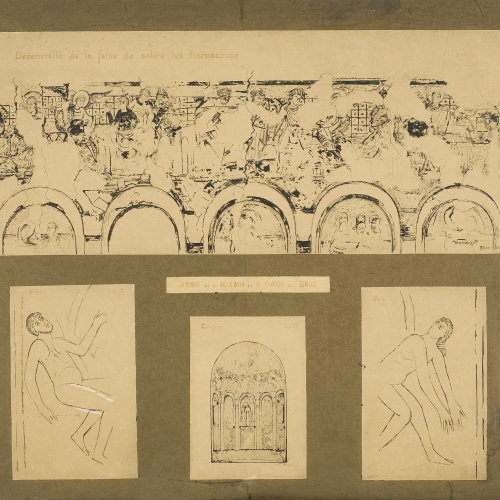 image for: Joan Vallhonrat - Reproducció de les pintures de Sant Martí del Brull. 4 dibuixos - 1914