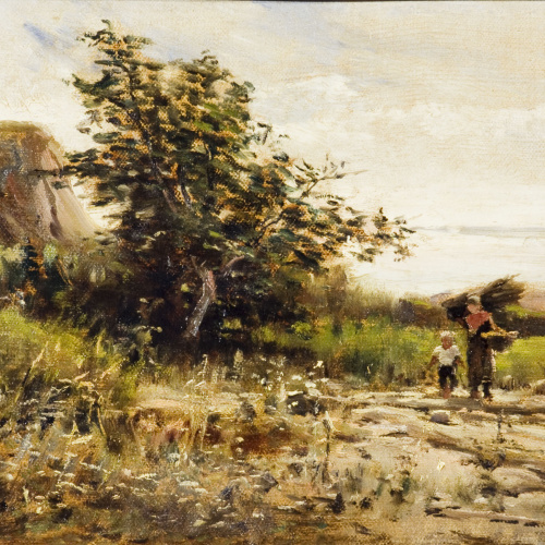 image for: Joaquim Vayreda - Paisatge amb nens - 1884