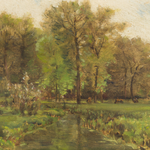 image for: Joaquim Vayreda - Estudi per a «Paisatge de riu» - Cap a 1883