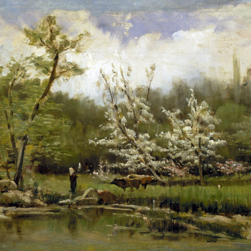 image for: Joaquim Vayreda - Paisatge de primavera - Cap a 1876-1882
