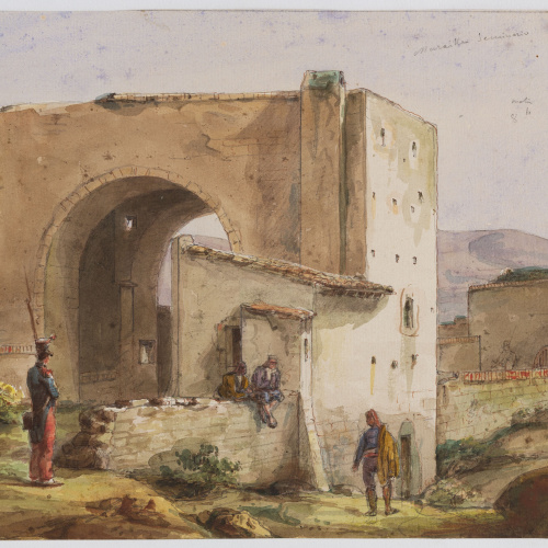 image for: Adolphe Hedwige Alphonse Delamare - Muralla del Seminari a Barcelona - Cap a 1826-1827