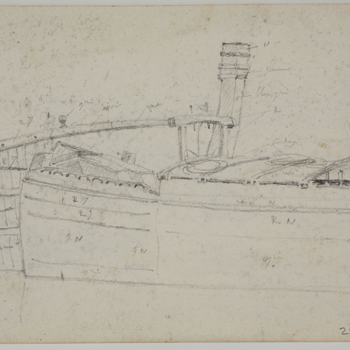 image for: Adolphe Hedwige Alphonse Delamare - Vista de Caldes de Montbui amb el Pont (anvers) / Barca (revers) - Diumenge 10 de juny de 1827 [1]