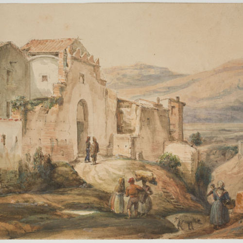 image for: Adolphe Hedwige Alphonse Delamare - Portal de Vic a Caldes de Montbui - Cap a 1826-1827