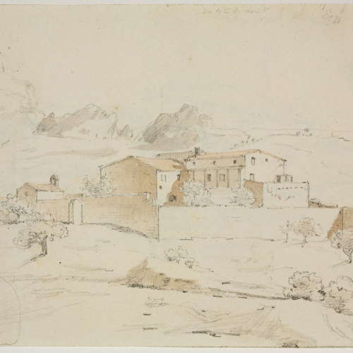 image for: Adolphe Hedwige Alphonse Delamare - Rodalies de Montserrat a prop d’Esparreguera (anvers) / Sant Fèlix Cantalicio (revers) - 1827
