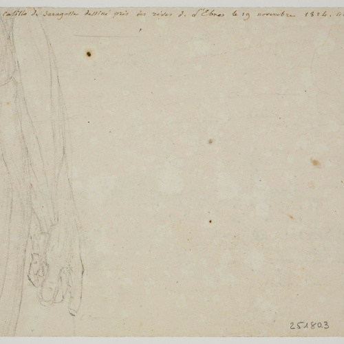 image for: Adolphe Hedwige Alphonse Delamare - Vista del castell de Saragossa des de l‘Ebre - 19 novembre 1824 [1]