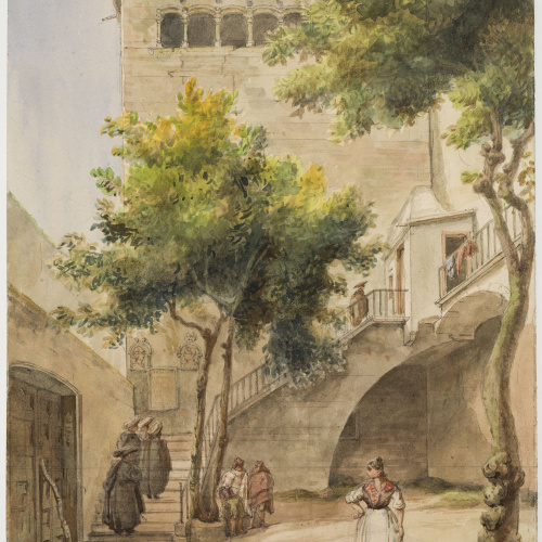 image for: Adolphe Hedwige Alphonse Delamare - Pati de la Casa de l’Ardiaca a Barcelona - Agost de 1827