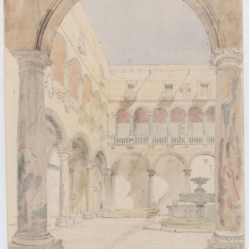 image for: Adolphe Hedwige Alphonse Delamare - Claustre del convent del Carme a Barcelona - Cap a 1826 o 1827