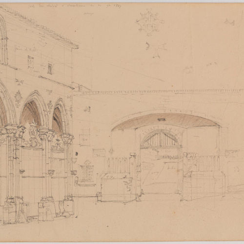 image for: Adolphe Hedwige Alphonse Delamare - Portal i església de Sant Antoni a Barcelona - 10 de novembre de 1827
