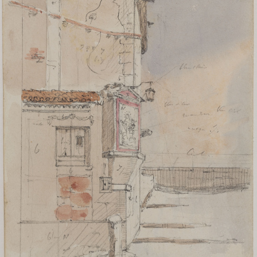image for: Adolphe Hedwige Alphonse Delamare - Imatge de la Mare de Déu a prop de la muralla de Sant Antoni a Barcelona - 1827