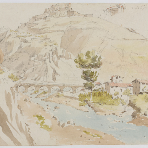 image for: Adolphe Hedwige Alphonse Delamare - Vista de Cardona i del Pont de la Coromina - Dissabte 30 de juliol de 1825