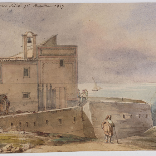image for: Adolphe Hedwige Alphonse Delamare - Pedrera al peu de Montjuïc - 1827