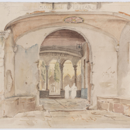 image for: Adolphe Hedwige Alphonse Delamare - Monestir de Santa Maria de Jonqueres a Barcelona - 2 de setembre de 1827