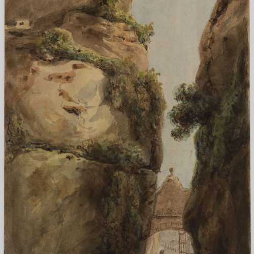 image for: Adolphe Hedwige Alphonse Delamare - Pas de la foradada: entrada al recinte de Sant Miquel del Fai - Maig de 1826