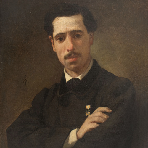 Francesc Sans Cabot - Retrat de l'escultor Venanci Vallmitjana - Cap a 1865 image for: Francesc Sans Cabot - Retrat de l'escultor Venanci Vallmitjana - Cap a 1865