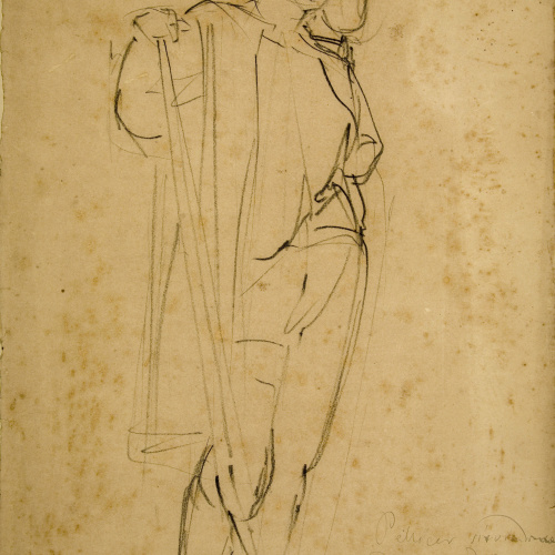 image for: Ramon Martí i Alsina - El pintor Pellicer fent de model per al quadre «El Gran dia de Girona» - Cap a 1863-1864