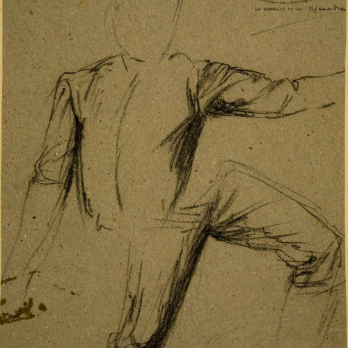 image for: Ramon Martí i Alsina - Apunt de figura masculina per al quadre &quot;El gran dia de Girona&quot; - Cap a 1863-1864