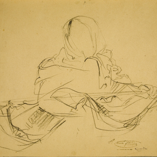 Ramon Martí i Alsina - Croquis de figura per al quadre "El gran dia de Girona" - Cap a 1863-1864 image for: Ramon Martí i Alsina - Croquis de figura per al quadre "El gran dia de Girona" - Cap a 1863-1864