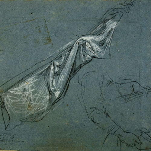 image for: Ramon Martí i Alsina - Apunt d&#039;estandart i croquis de braços per al quadre &quot;El gran dia de Girona&quot; - Cap a 1863-1864