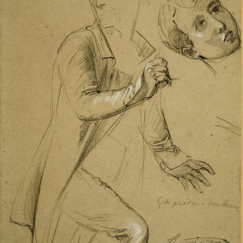 image for: Ramon Martí i Alsina - Figura del militar Francisco Álvarez de Castro per al quadre &quot;El gran dia de Girona&quot; - Cap a 1863-1864