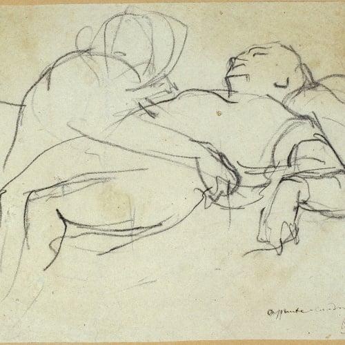 image for: Ramon Martí i Alsina - Apunt de dona abraçant un ferit per al quadre &quot;El gran dia de Girona&quot; - Cap a 1863-1864