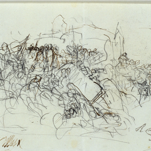 image for: Ramon Martí i Alsina - Estudi per al quadre «El gran dia de Girona» - Cap a 1863-1864