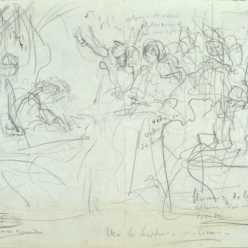 image for: Ramon Martí i Alsina - Esbós de multitud per al quadre  &quot;El gran dia de Girona&quot; - Cap a 1863-1864