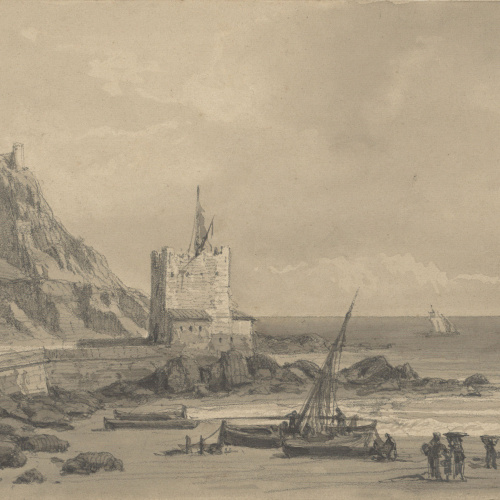 image for: Lluís Rigalt - Turó i platja de Montgat - 1873