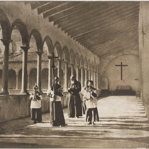 Josep Maria Casals i Ariet - Processó a la primera planta del claustre de l'antic monestir de Sant Cugat de Vallès - Cap a 1934 image for: Josep Maria Casals i Ariet - Processó a la primera planta del claustre de l'antic monestir de Sant Cugat de Vallès - Cap a 1934